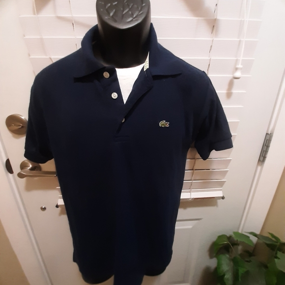 Lacoste Men slimfit short sleeve Tops shirts _ Tshirt Dark blue  size L - Picture 5 of 5